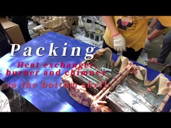 熱交換器,燃焼器,煙突を下層殻に詰め込む