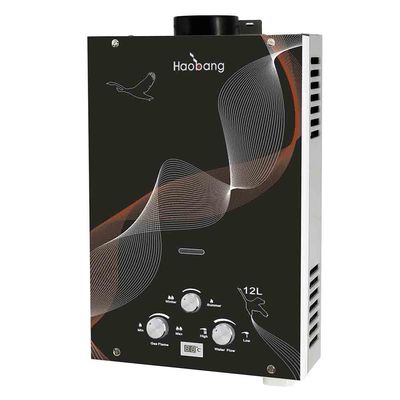 LPGNGウォーターヒーター 黒いガラスパネル 6L 即時水温